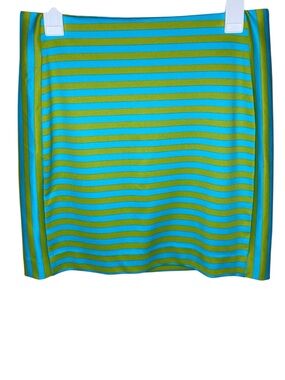 MICHAEL KORS Blue Green Stripe Stretch Pencil Skirt